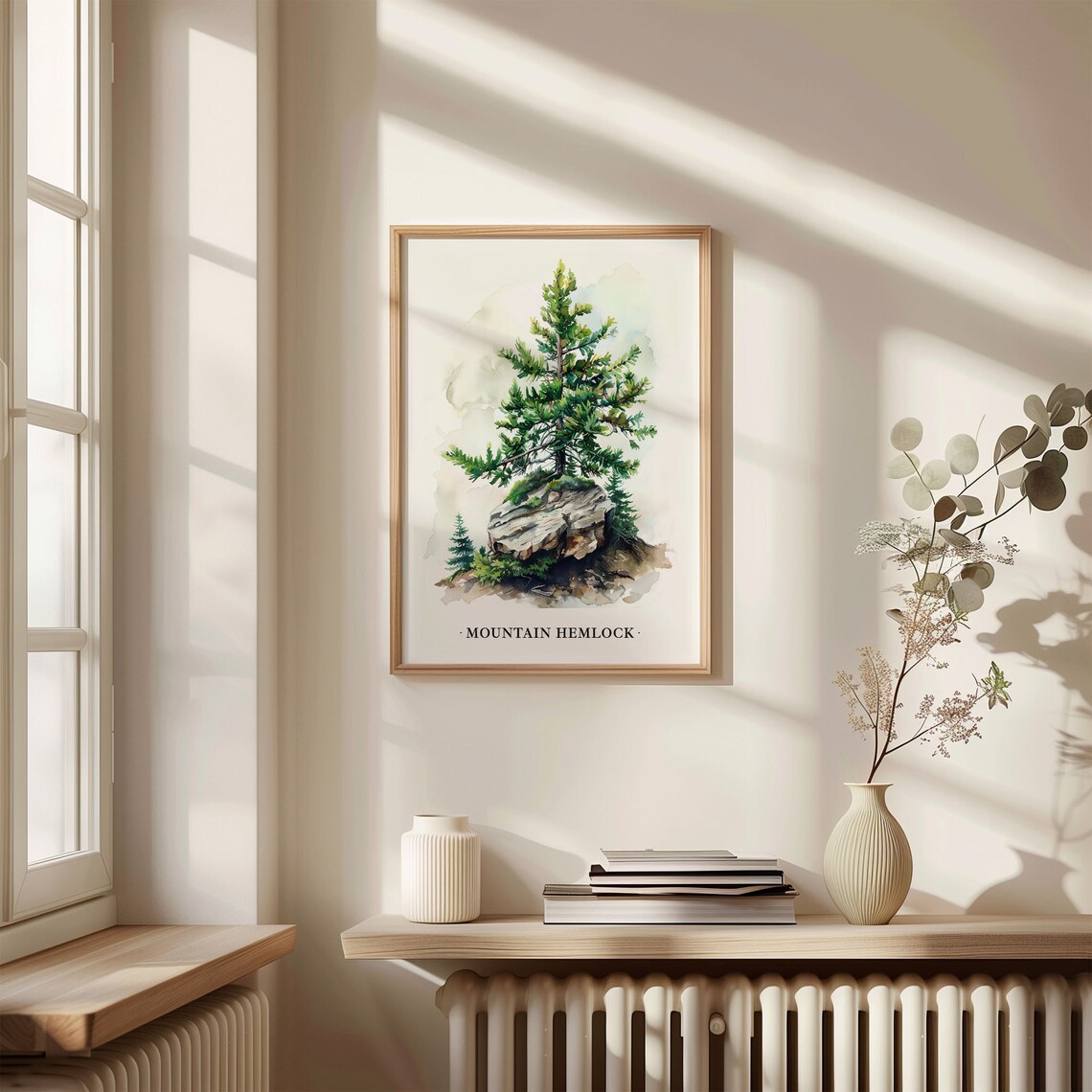 Mountain Hemlock Tree Art Print, Botanical Illustration - Image 3