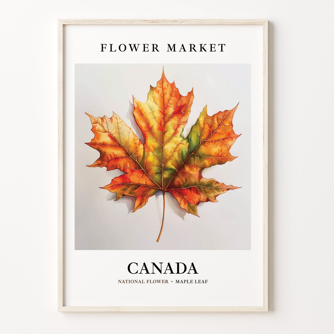 Canada Flower Market Art Print, Botanical Pastel Decor