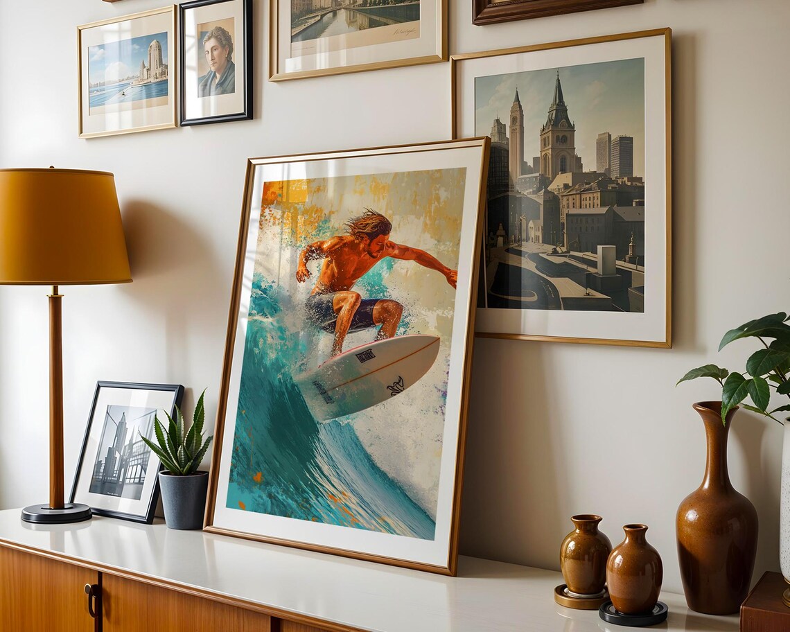 Surfing Ocean Wave Extreme Sport Art Print Trendy Wall Room Decor Prints Poster Modern - Image 5