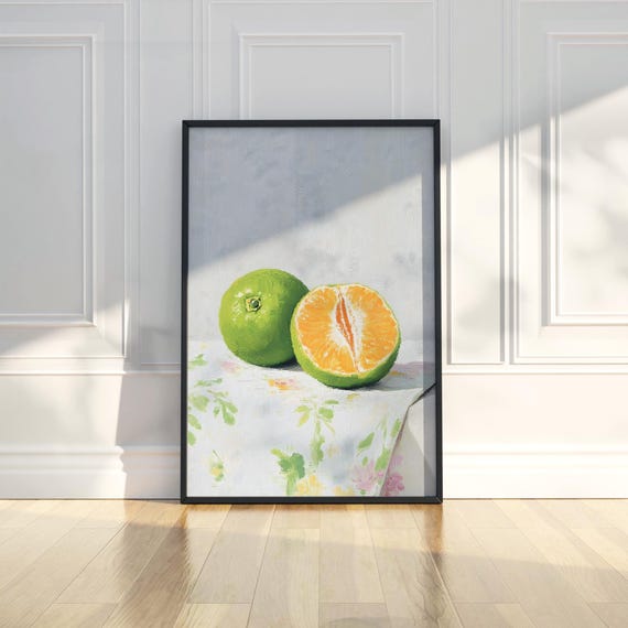 Orange Tangerine Citrus Fruit Painting Poster Wall Art Print Modern Home Bedroom Kitchen Room Decor Artwork Gift