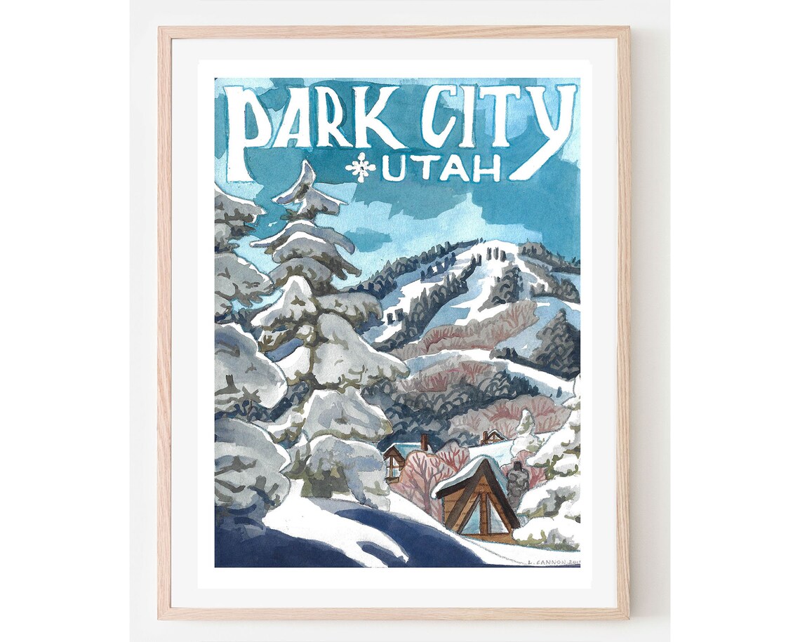 Park City Travel Poster, Utah Ski Resort Town