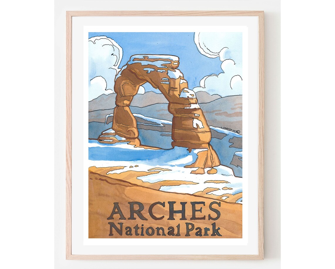 Arches Delicate Arch Travel Poster, Utah National Park