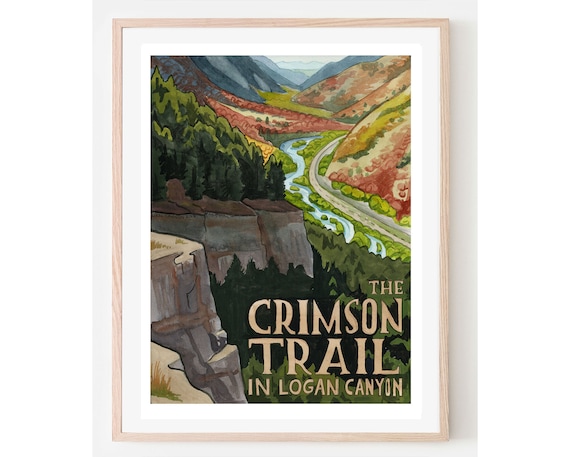 Crimson Trail Travel Poster, Utah Cache Valley
