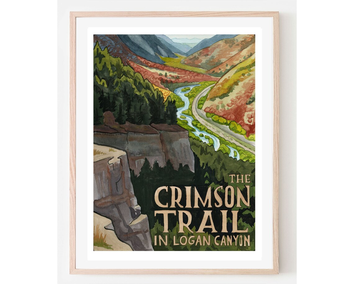 Crimson Trail Travel Poster, Utah Cache Valley