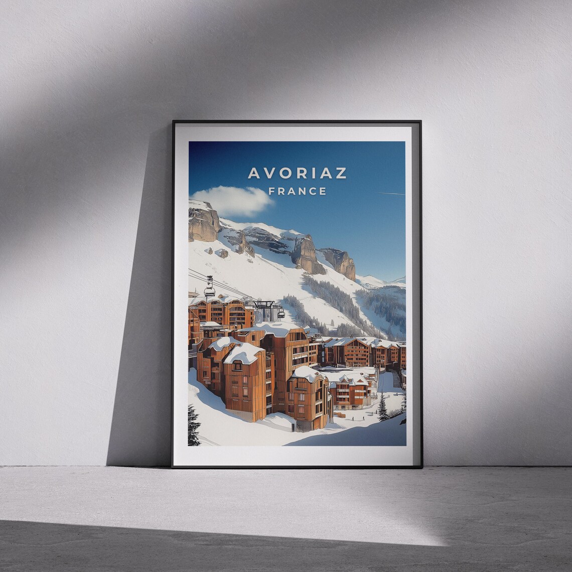 Avoriaz France Winter Ski Resort Village Snowy Alps Travel Poster