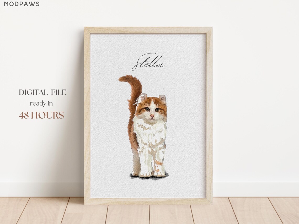 Custom Pet Watercolor Portraits, Memorial Art