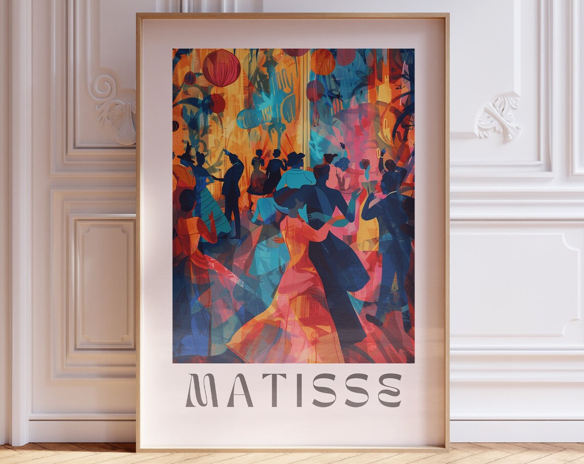 Henri Matisse Joyful Dance Party Silhouette Colorful Art Poster