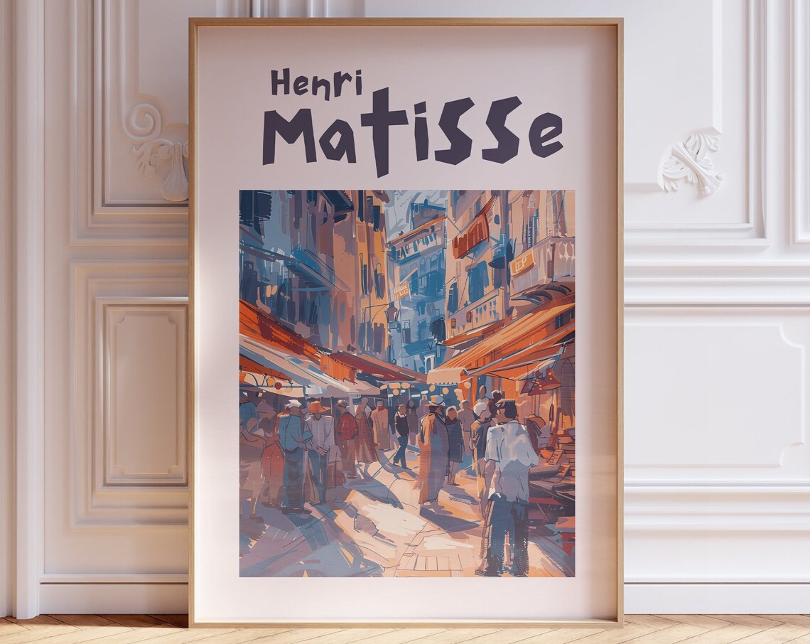 Henri Matisse Old Town Street Market Bustling Day Scene Art Poster