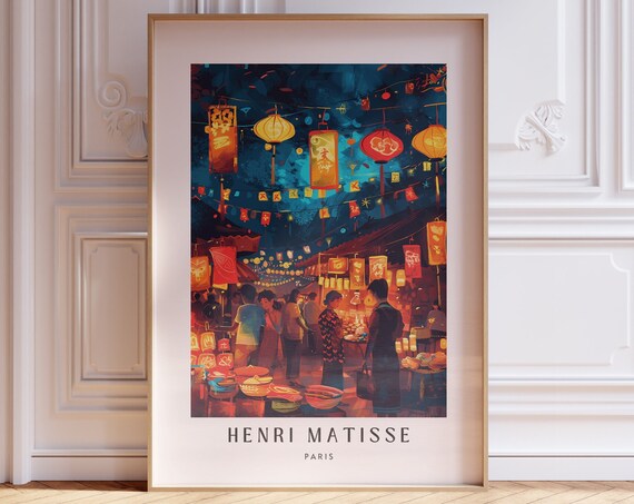 Henri Matisse Inspired Print With Frame Matisse Art Print Livingroom Wall Art Artful Matisse Framed Poster Gallery Wall Printed Matisse