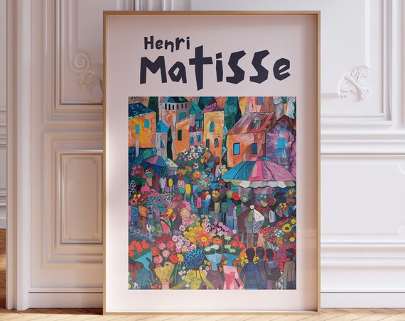 Henri Matisse Inspired Print With Frame Artful Matisse Framed Poster Matisse Art Print Livingroom Wall Art Gallery Wall Printed Matisse