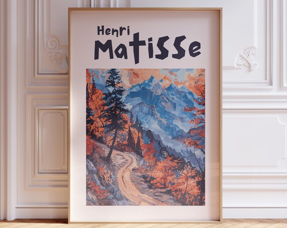 Henri Matisse Inspired Print With Frame Matisse Art Print Livingroom Wall Art Artful Matisse Framed Poster Gallery Wall Printed Matisse