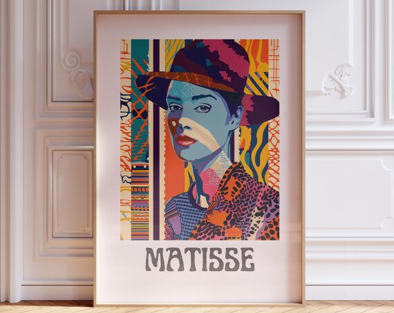 Henri Matisse Inspired Print With Frame Artful Matisse Framed Poster Matisse Art Print Livingroom Wall Art Gallery Wall Printed Matisse