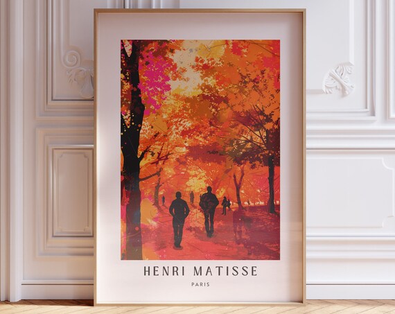 Henri Matisse Inspired Print With Frame Matisse Art Print Livingroom Wall Art Artful Matisse Framed Poster Gallery Wall Printed Matisse
