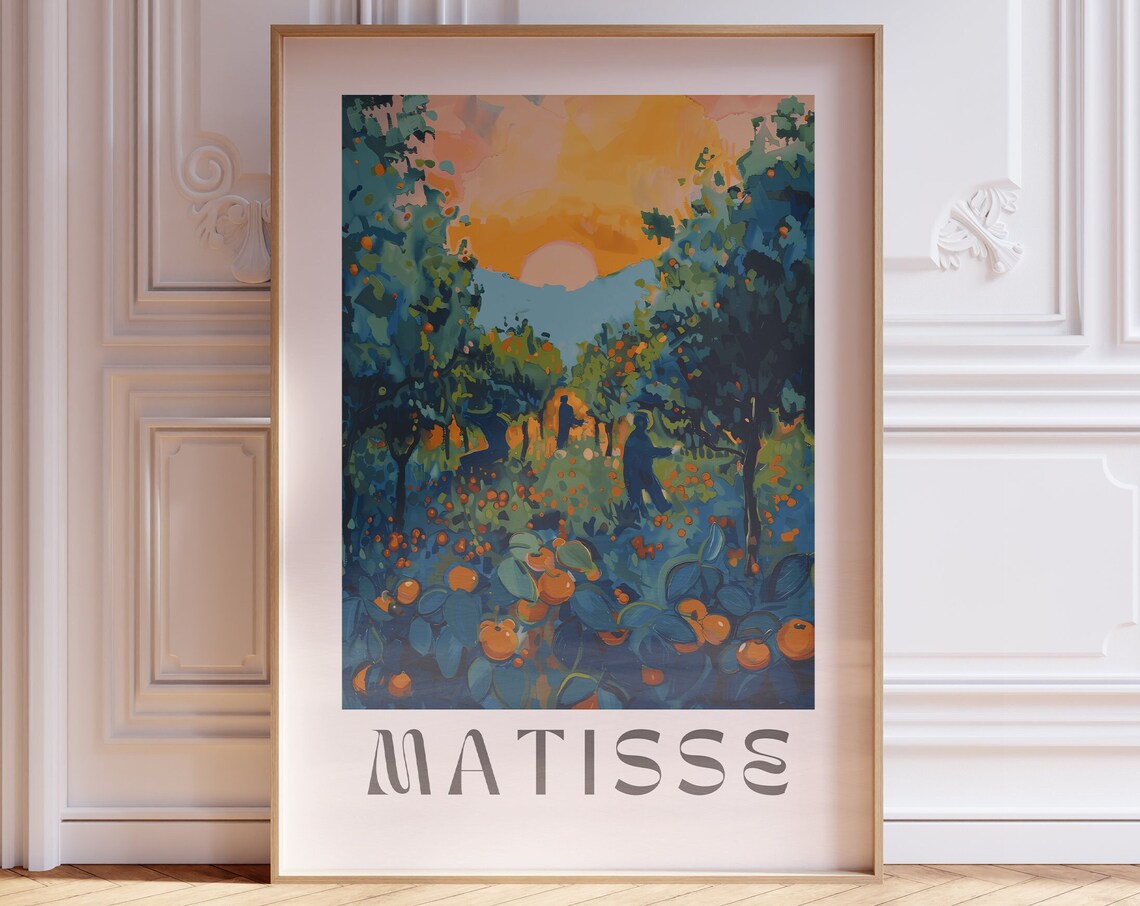 Henri Matisse Warm Orange Grove Sunset Harvest Silhouette Poster
