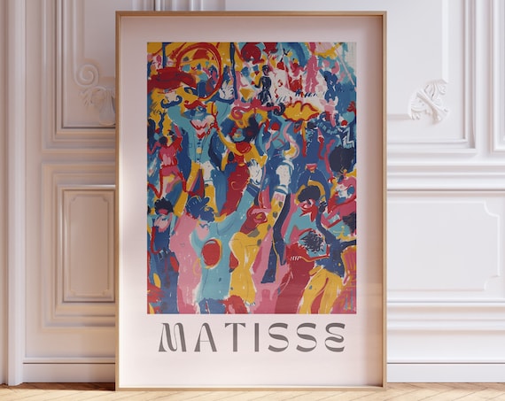 Henri Matisse Festive Crowd Dancers Bold Color Party Art Poster