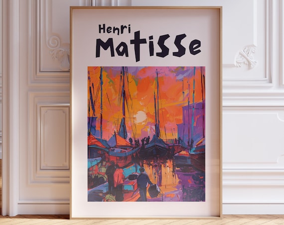 Henri Matisse Colorful Harbor Sunset Sailboats Evening Art Poster