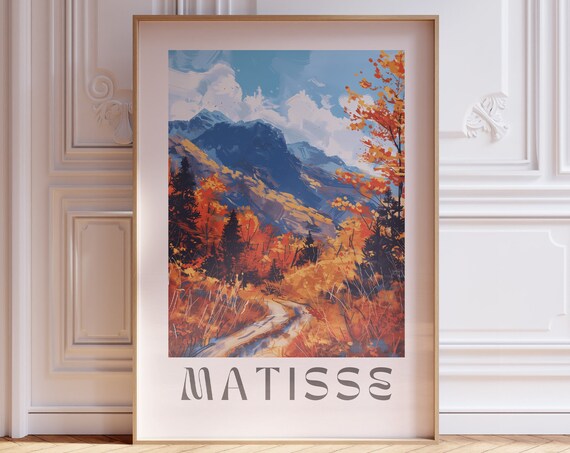 Henri Matisse Inspired Print With Frame Matisse Art Print Livingroom Wall Art Artful Matisse Framed Poster Gallery Wall Printed Matisse