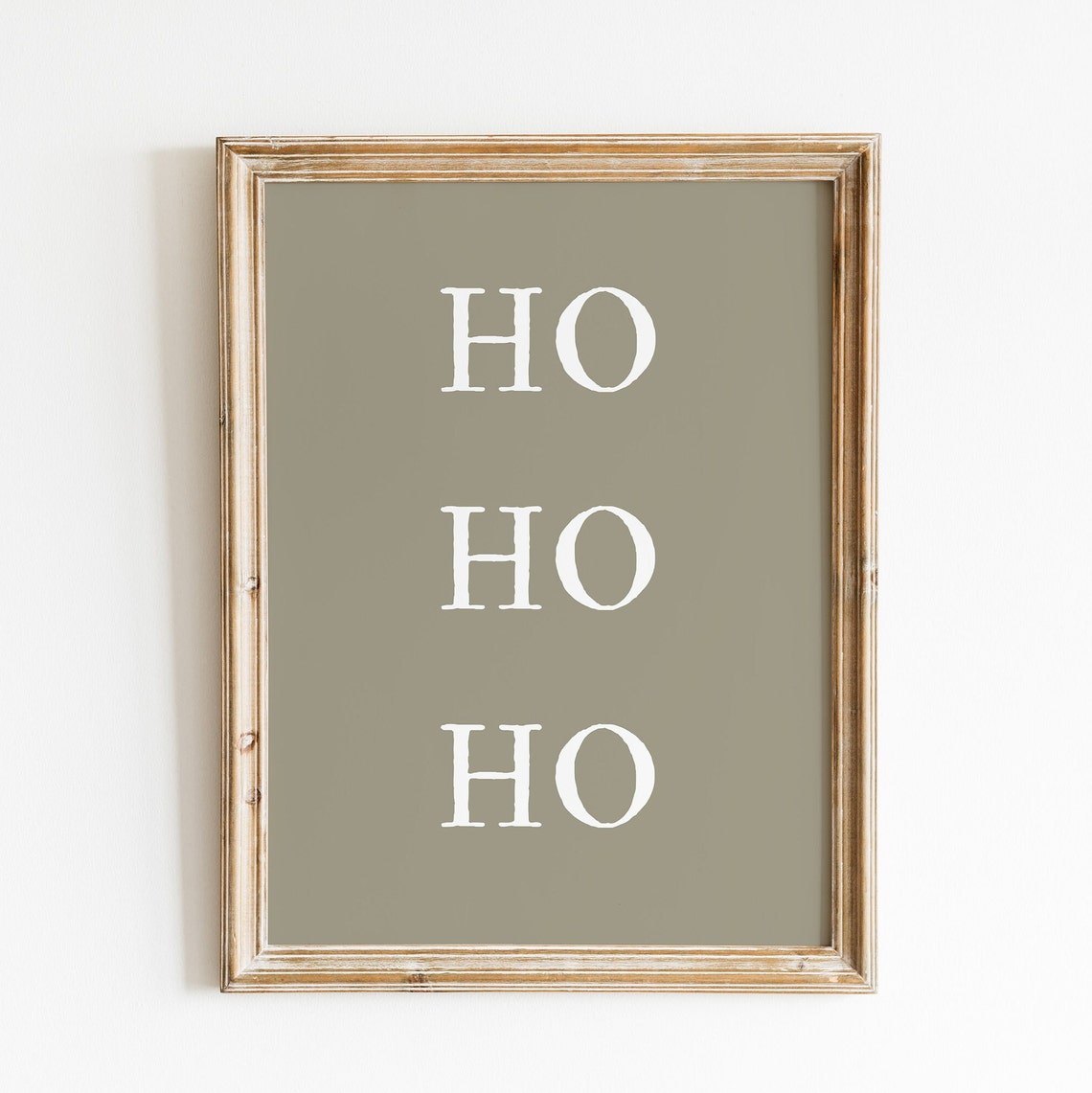 Ho Ho Ho Taupe Minimalist Subtle Elegant Christmas Quote Art Print - Image 3