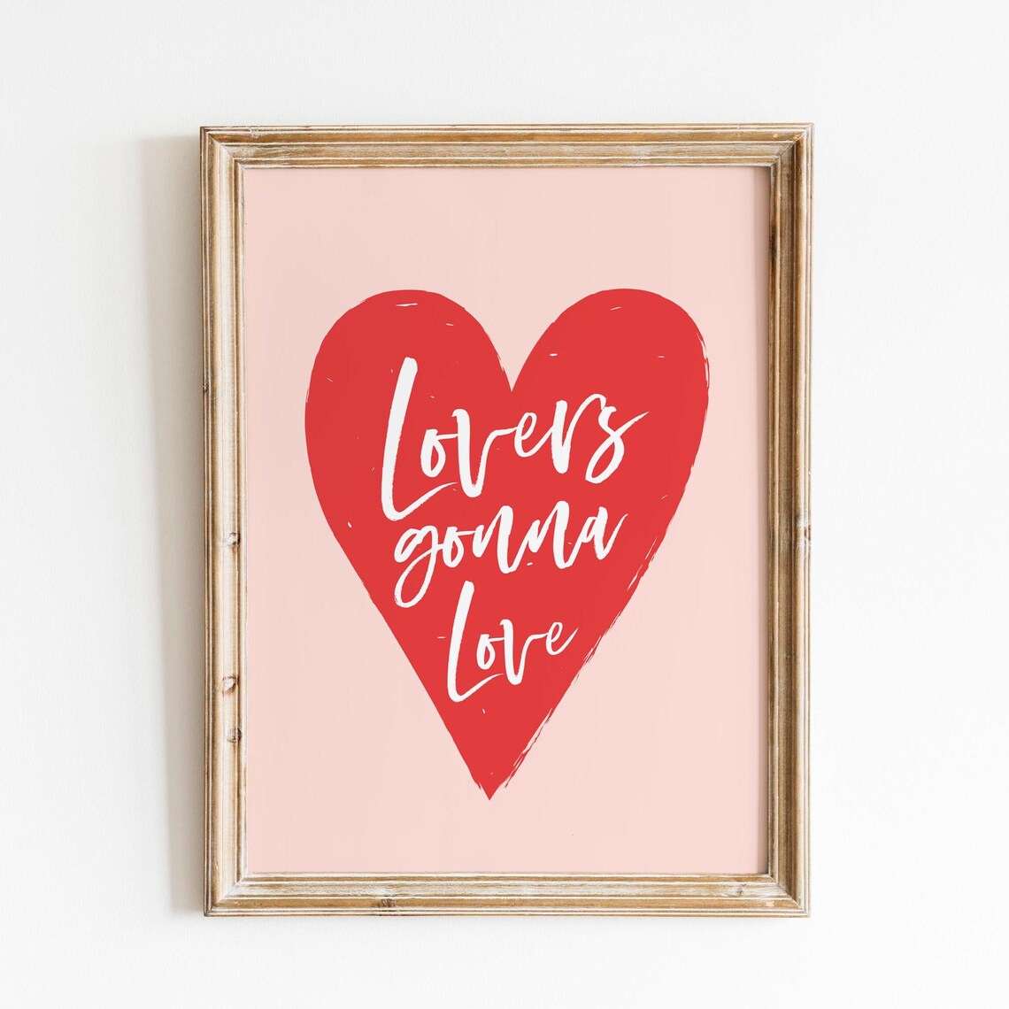 Lovers Gonna Love Red Heart Quote Pink Valentine Romance Poster