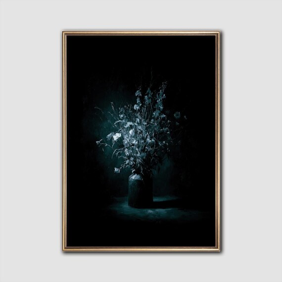 Moody Wildflowers Print Atmospheric Botanical Wall Art