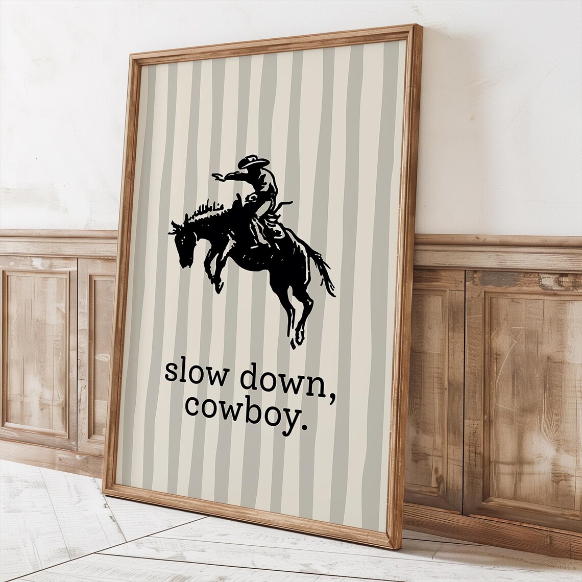 Slow Down Cowboy Western Retro Decor Art Print