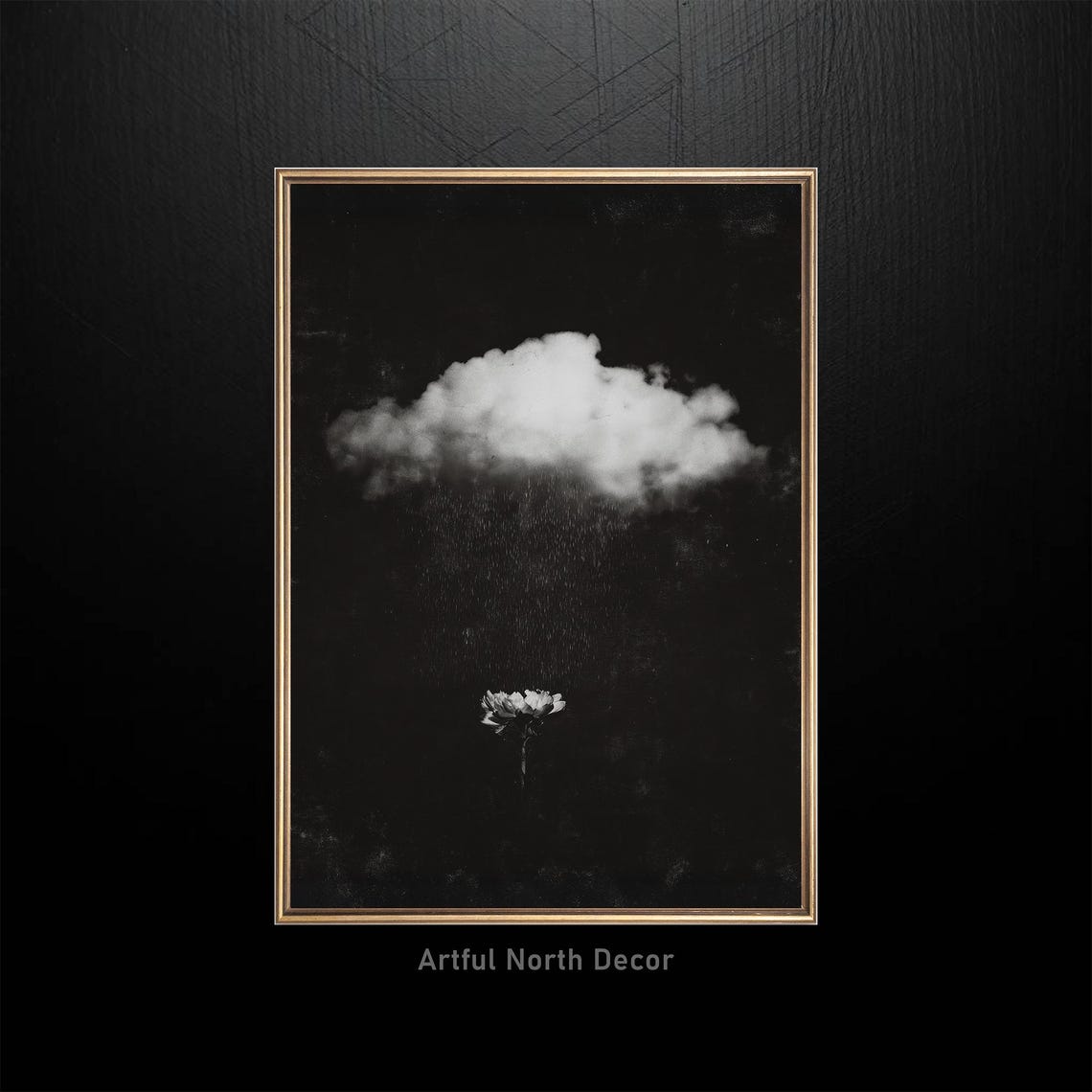 Moody Cloud And Flower Gothic Wall Art Dark Academia Decor