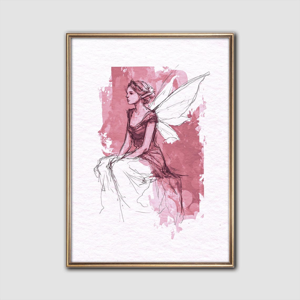 Unfinished Fairy Sketch Watercolor Art