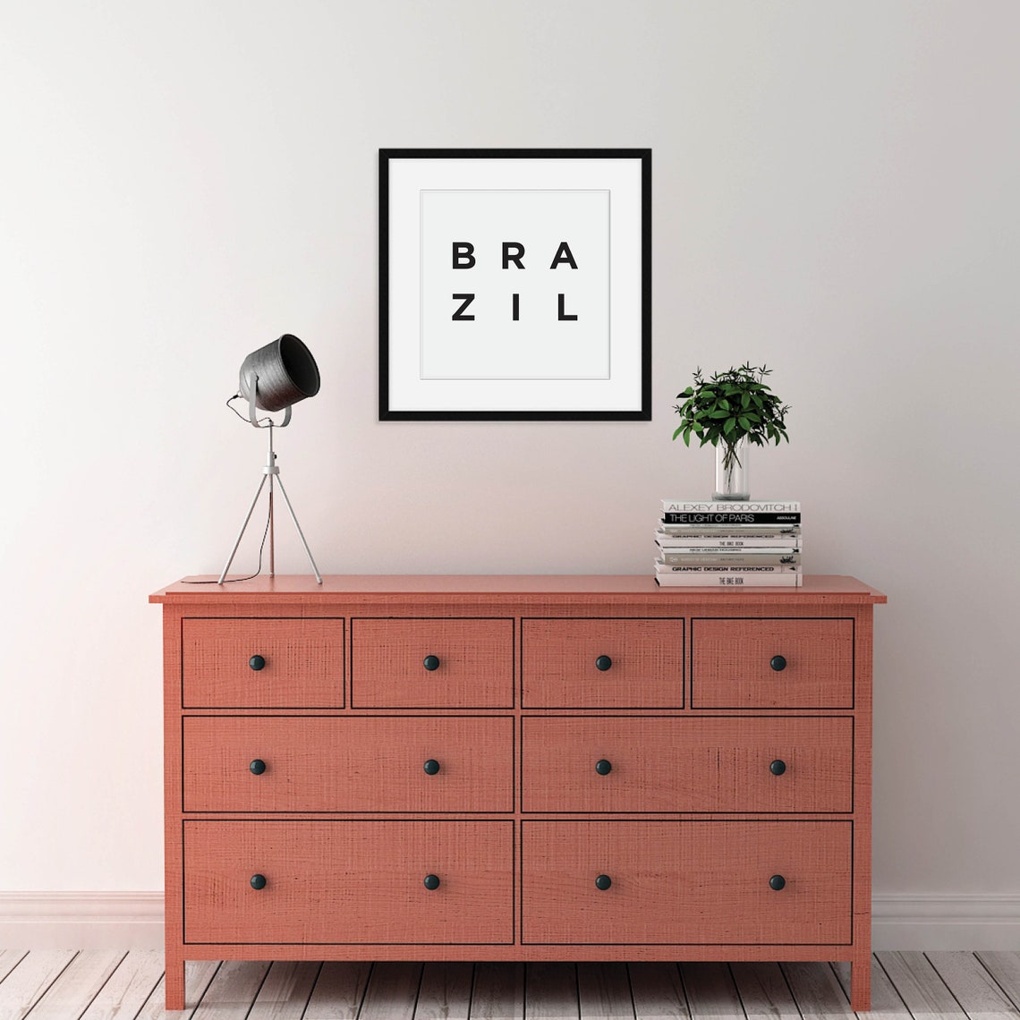 Brazil Black And White Spaced Lettering Country Travel Decor Poster - Image 2