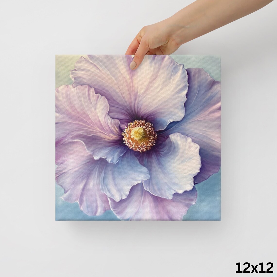 Lavender Rose Of Sharon Bloom Golden Center Floral Art Poster - Image 2