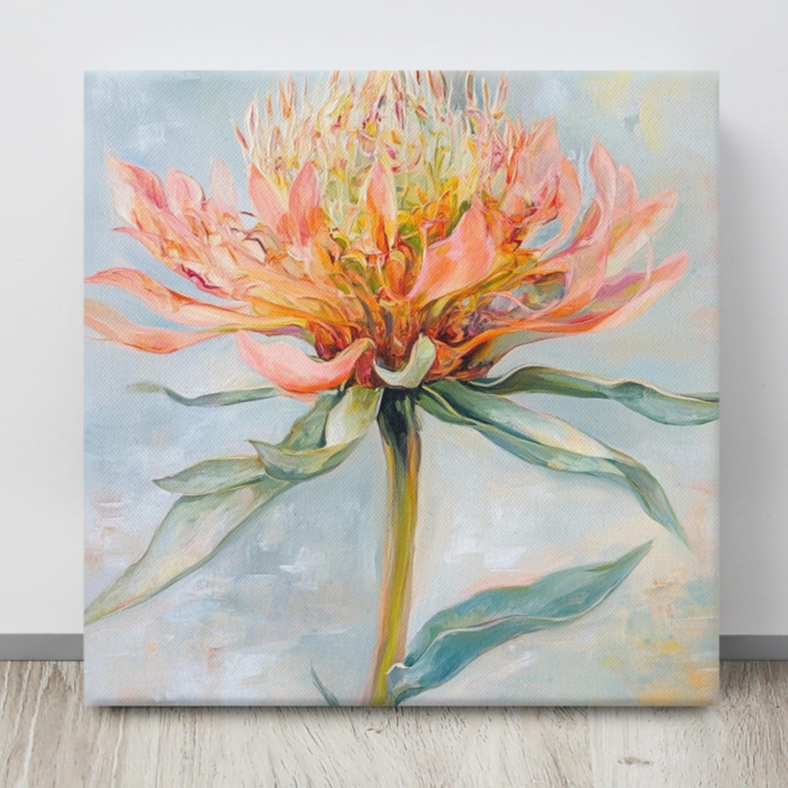 Peach Pink Blossom Close Up Soft Petals Painting Print Poster - Image 4