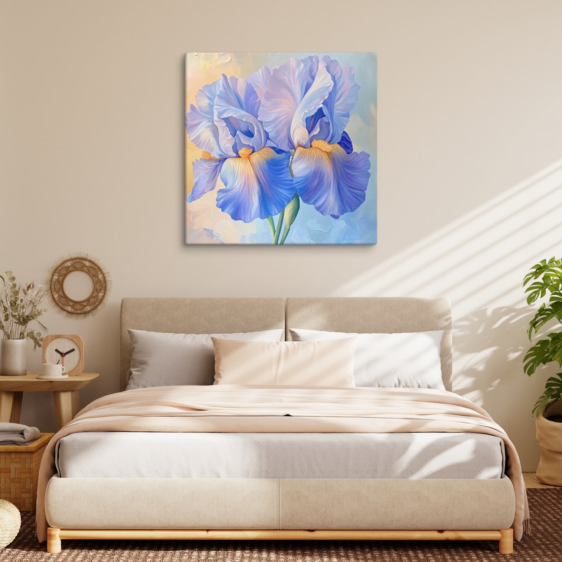 Blue Purple Iris Flower Close-Up Impressionist Bloom Art Poster - Image 5