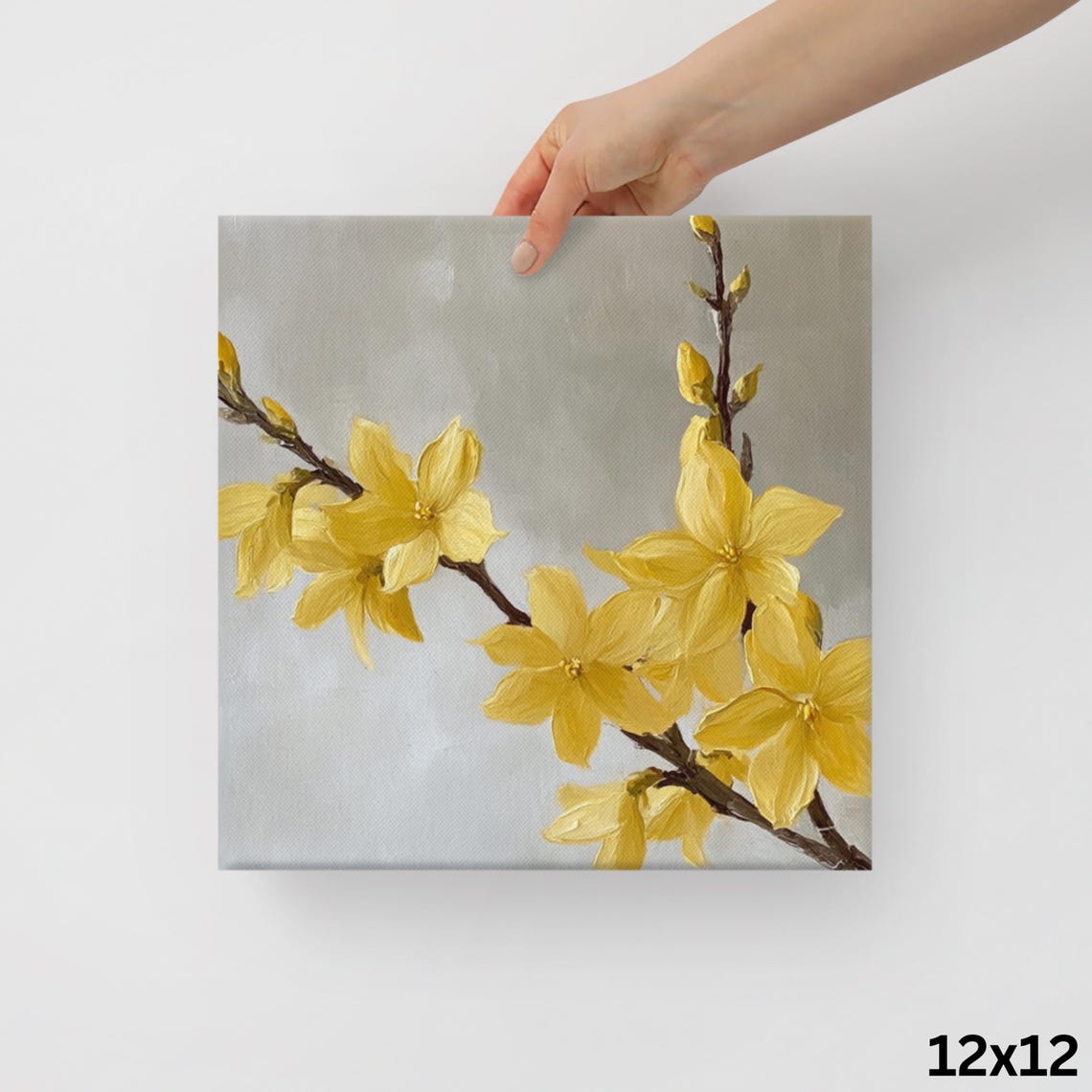 Forsythia Flower Art Wall Art Forsythia Painting Print Flower Wall Art Yellow Flower Art Forsythia Plant Art - Image 2