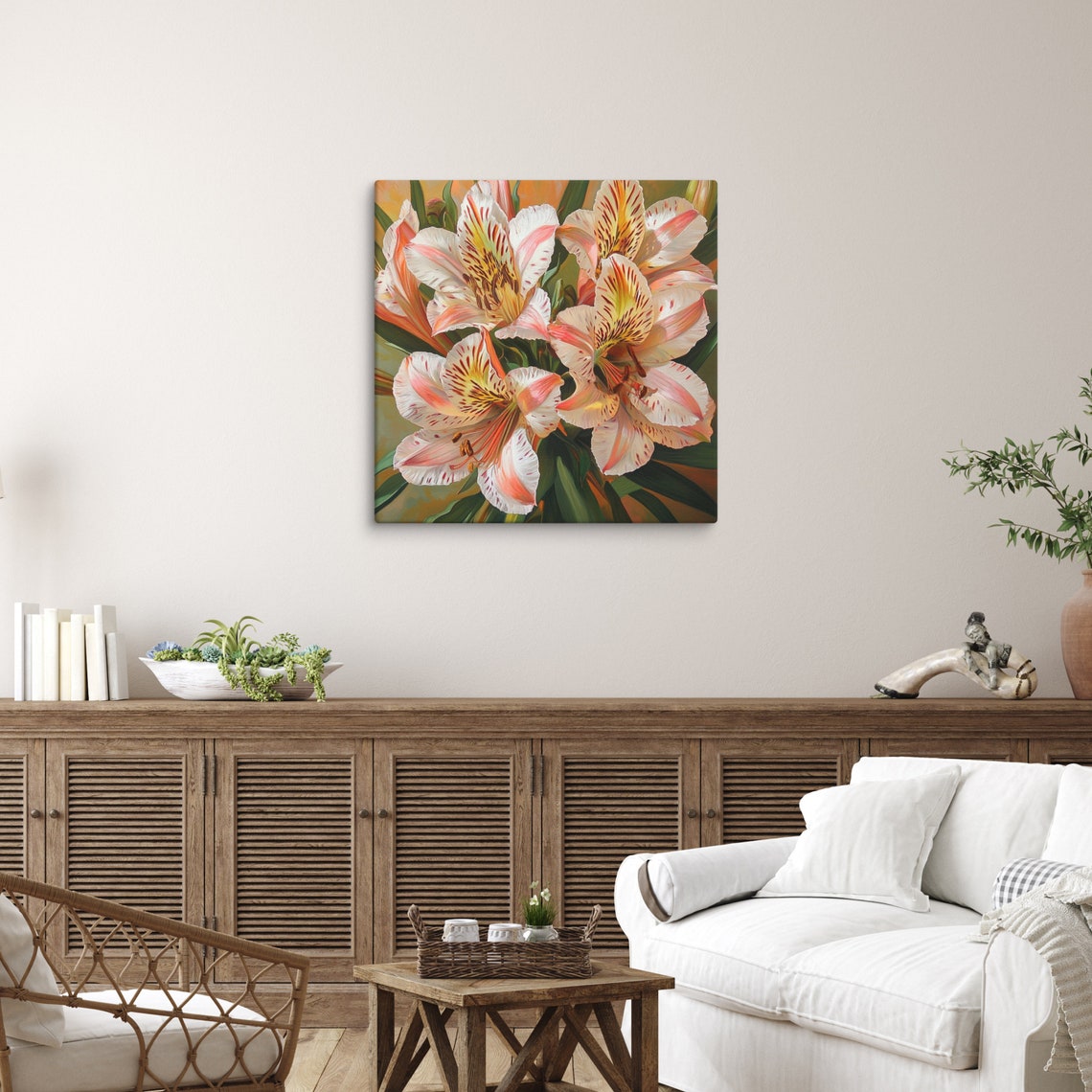 Alstroemeria Peruvian Lily Speckled Petals Close Up Botanical Poster - Image 5