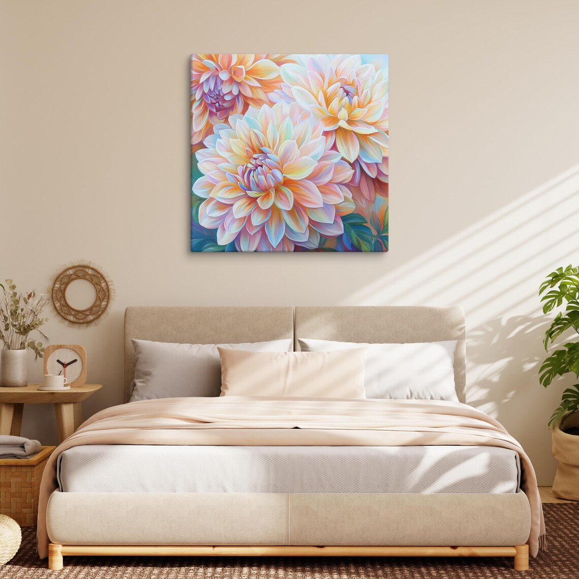Dahlias Print Large Painting Print Flower Wall Art Nature Art Dahlia Art Dahlia Painting Print Large Wall Art - Image 5