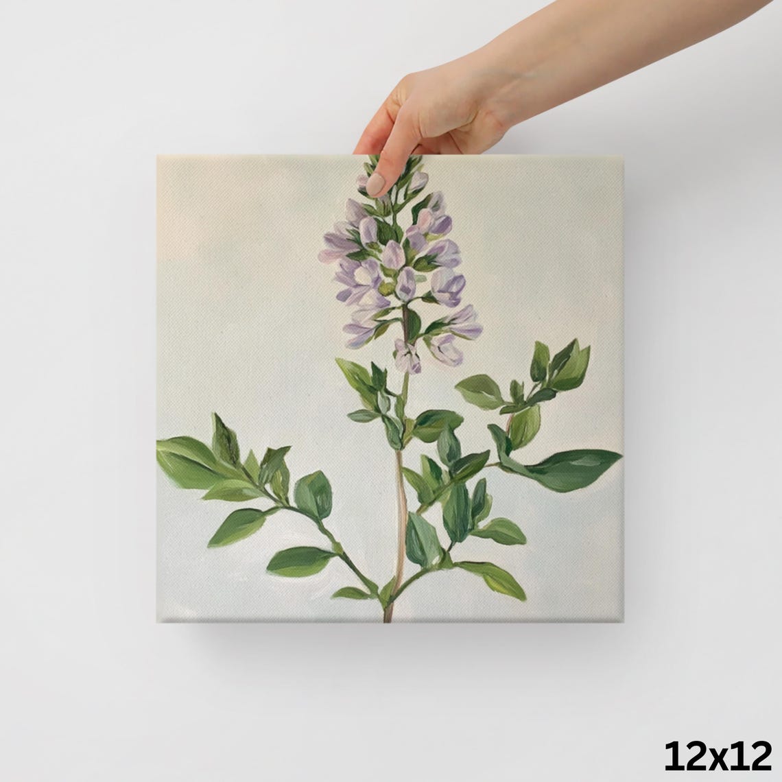 Alfalfa Flower Spike Lavender Blossoms Cream Botanical Wall Art - Image 2