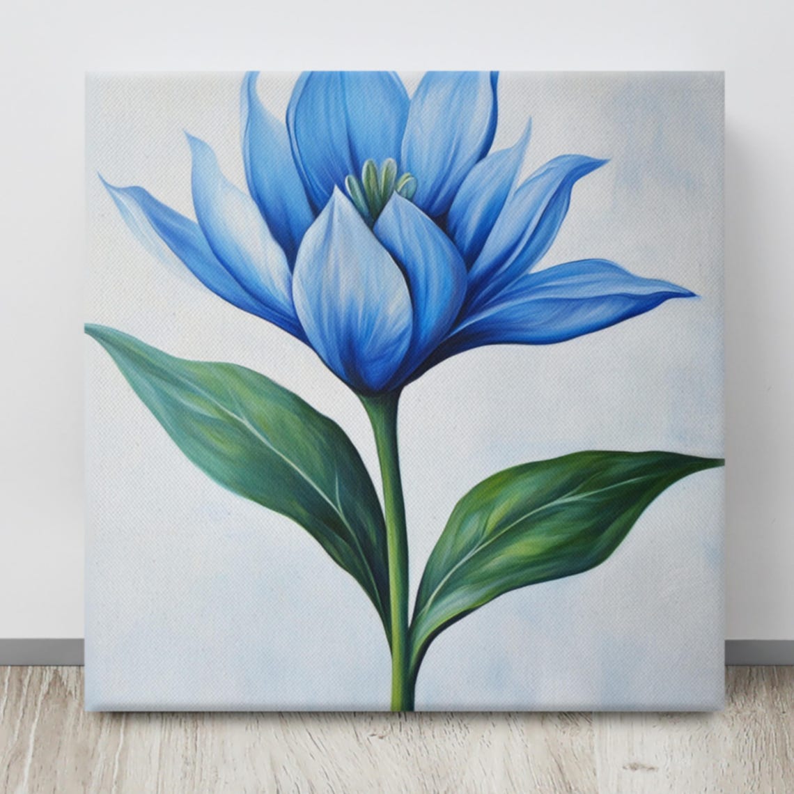 Blue Star Flower Bloom Minimalist Botanical Painting Art Poster - Image 4