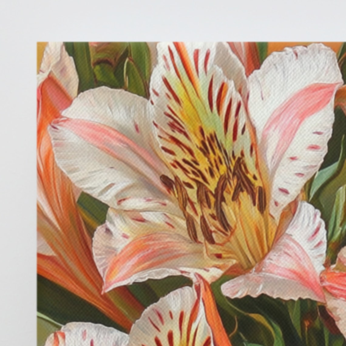 Alstroemeria Peruvian Lily Speckled Petals Close Up Botanical Poster - Image 3