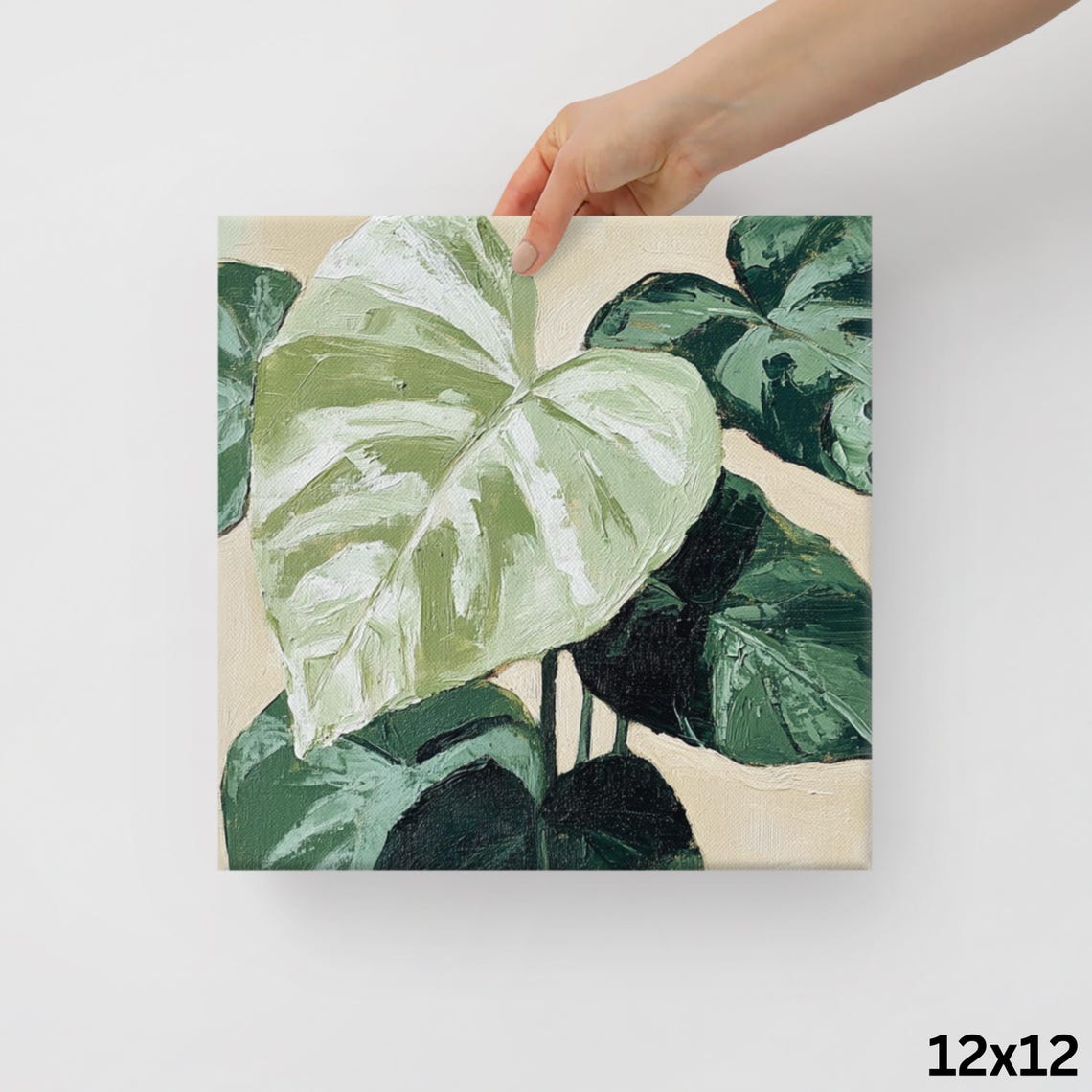 Heartleaf Philodendron Green Leaves Cream Background Plant Poster - Image 2