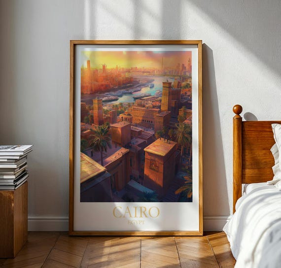 Cairo Travel Poster Egypt Wall Art Vacation Gift For Traveller Print