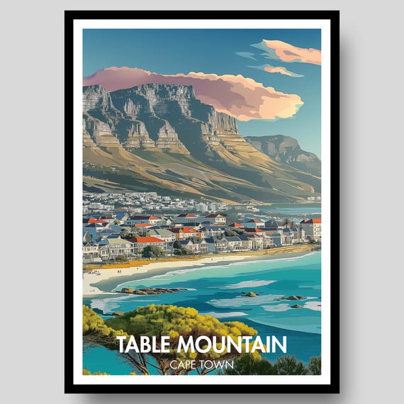 Table Mountain Poster Cape Town South Africa Print Art