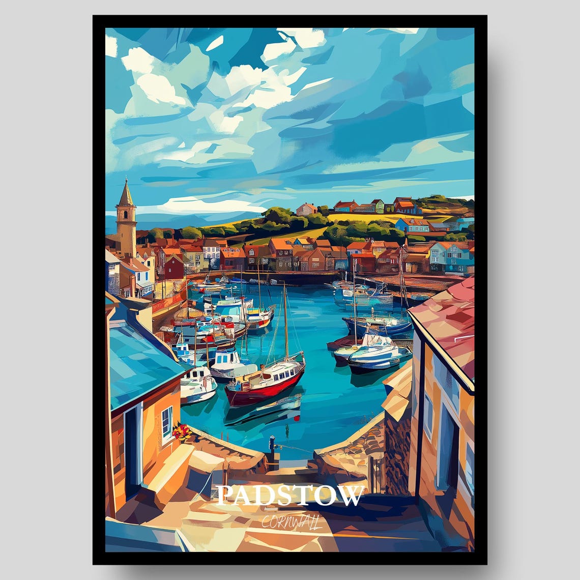 Padstow Poster, Cornwall Travel Poster
