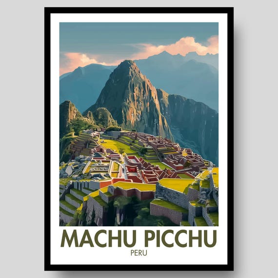 Machu Picchu Poster Peru Print Wall Art