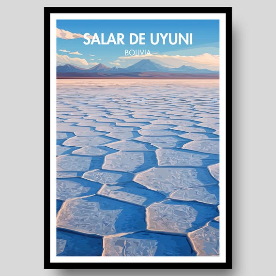 Salar De Uyuni Poster Bolivia Bolivian Salt Plains Wall Art