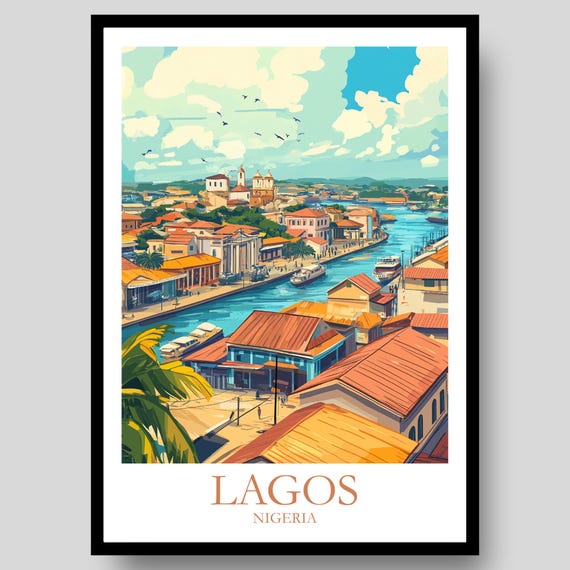 Lagos Poster Nigeria City Wall Art Africa Travel Print