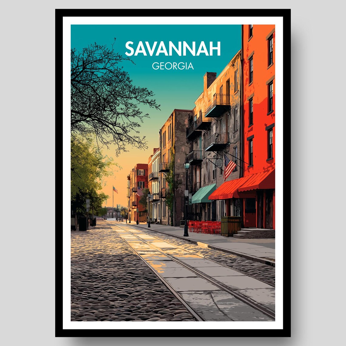 Savannah Poster Print, Georgia Travel Poster