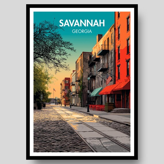 Savannah Poster Print, Georgia Travel Poster