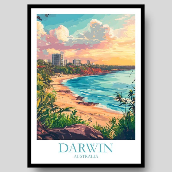 Darwin Poster Australian Wall Art City Australia Travel Set