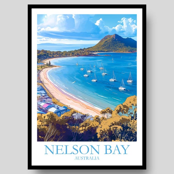Nelson Bay Travel Poster, Port Stephens Australia