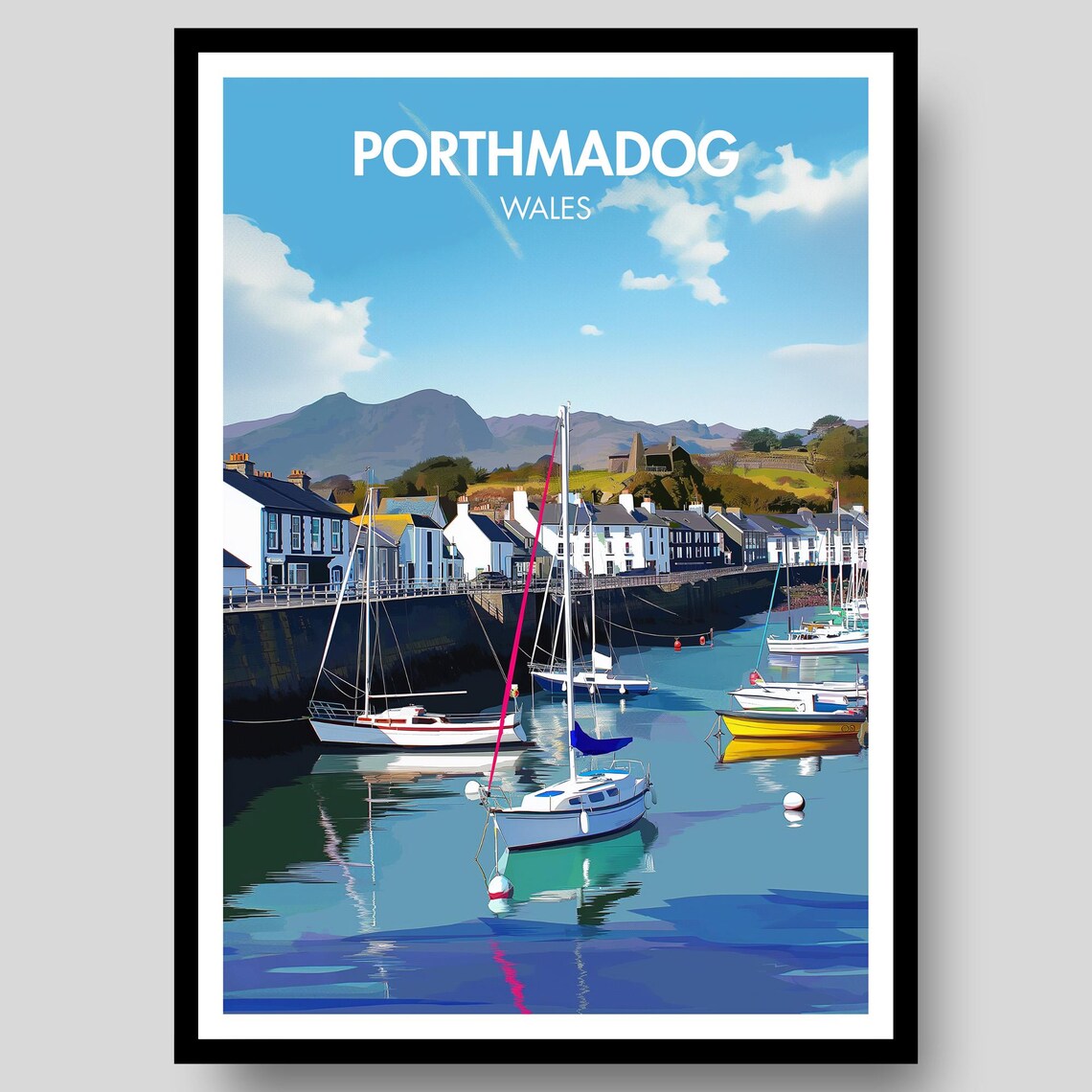 Porthmadog Poster - Welsh Wales Travel Poster
