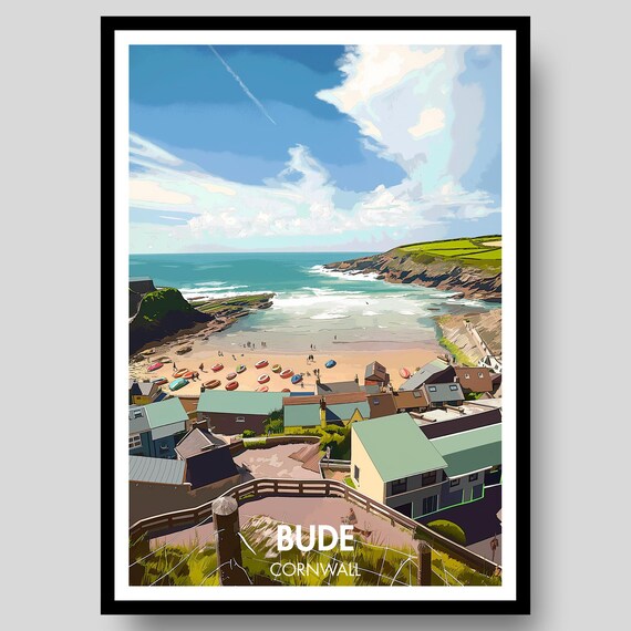 Bude Cornwall Travel Poster
